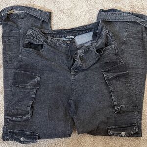 Steve Madden distressed black Cargo Pants